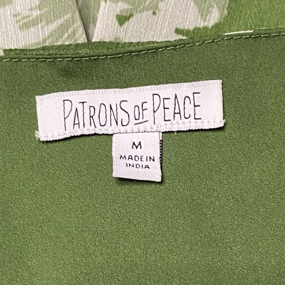 Patrons of Peace Maxi Dress Womens M Green White Floral Empire Waist Long Sleeve - Picture 8 of 10